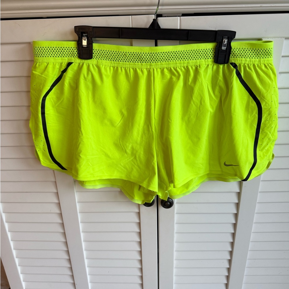 Nike Women's Neon Yellow Running Shorts